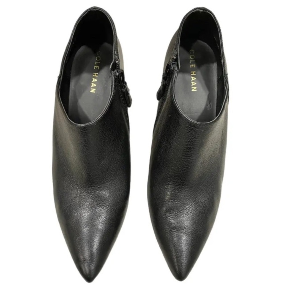 Cole Haan Black Leather Heeled Bootie, Sz 10.5, Like New